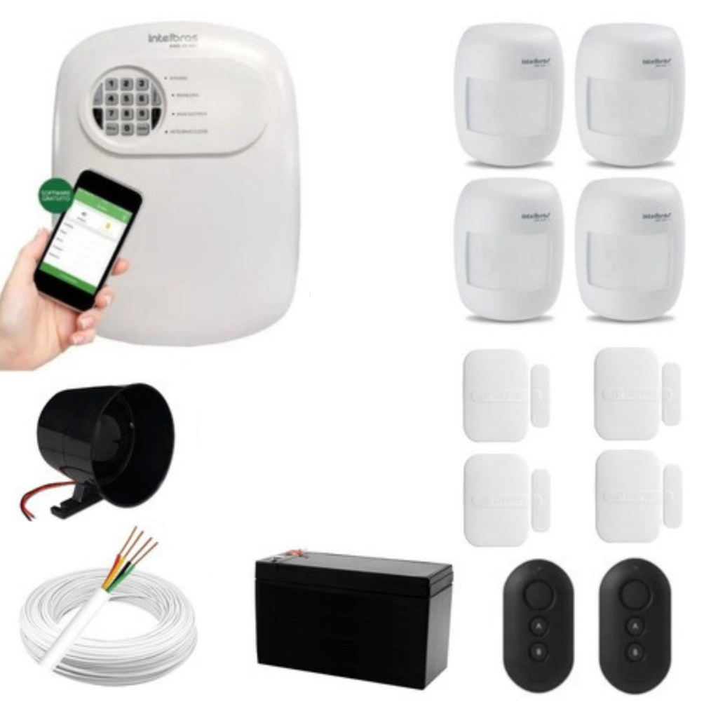 Alarme intelbras para casa 8 sensores sem fio central anm 24 net