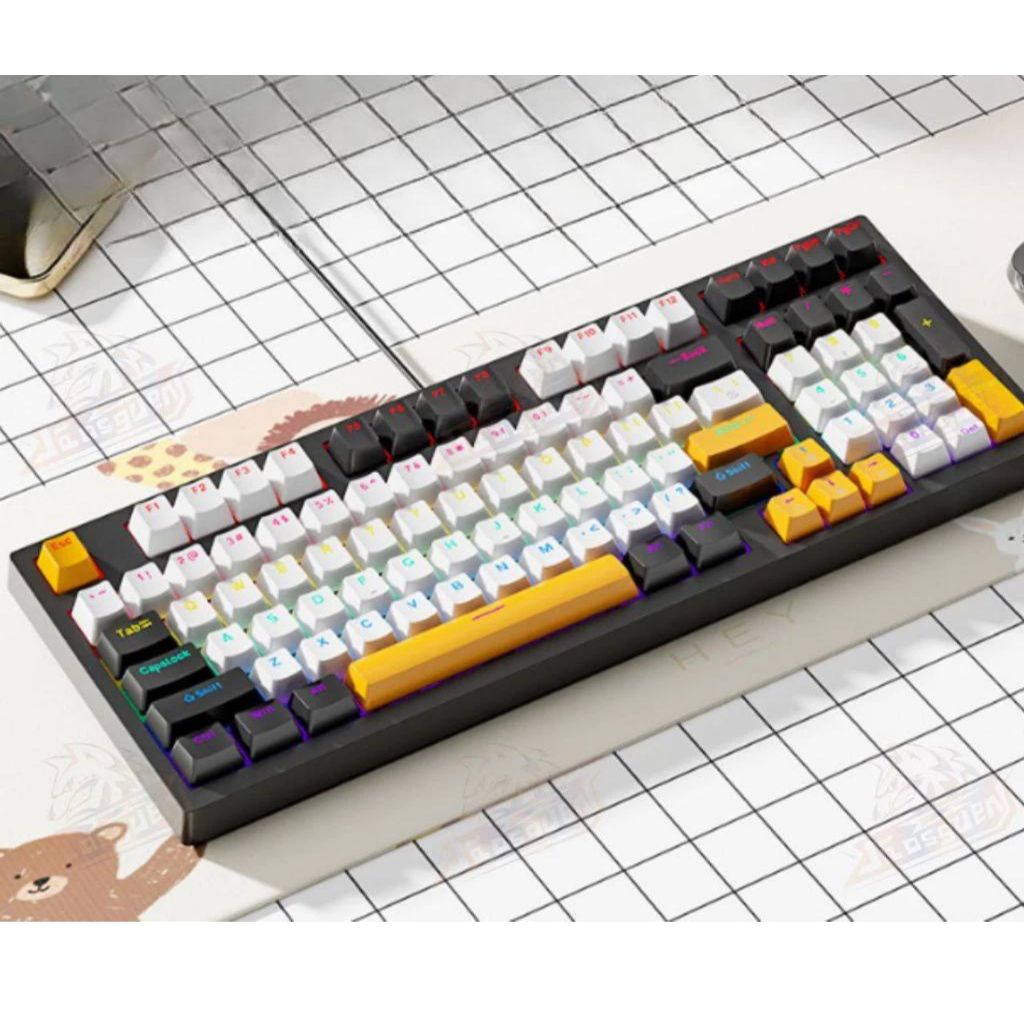 Teclado Gamer Mecânico Blue/Red Switch Rgb Usb Pc Ps4 Xbox Idioma Português Brasil LEY-2092