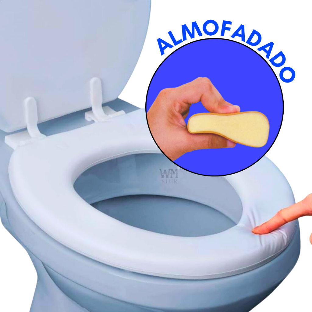 Assento Privada Almofadado Tampa Vaso Sanitário Branco Banheiro Regulável