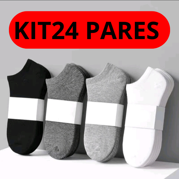 Kit 24 Pares Meias Soquete Algodão premium