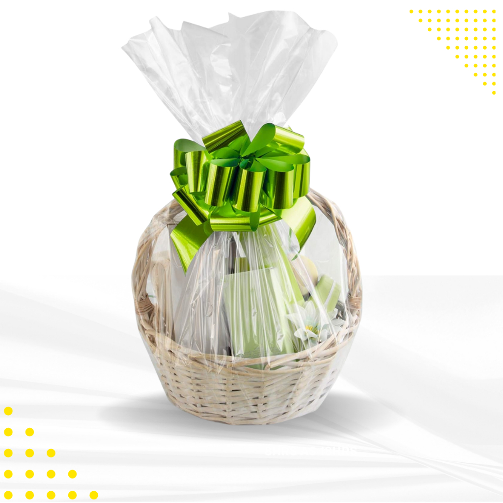 kit 50 e 100 sacos para cesta de presente 35x45 saco transparente brilhante celofane