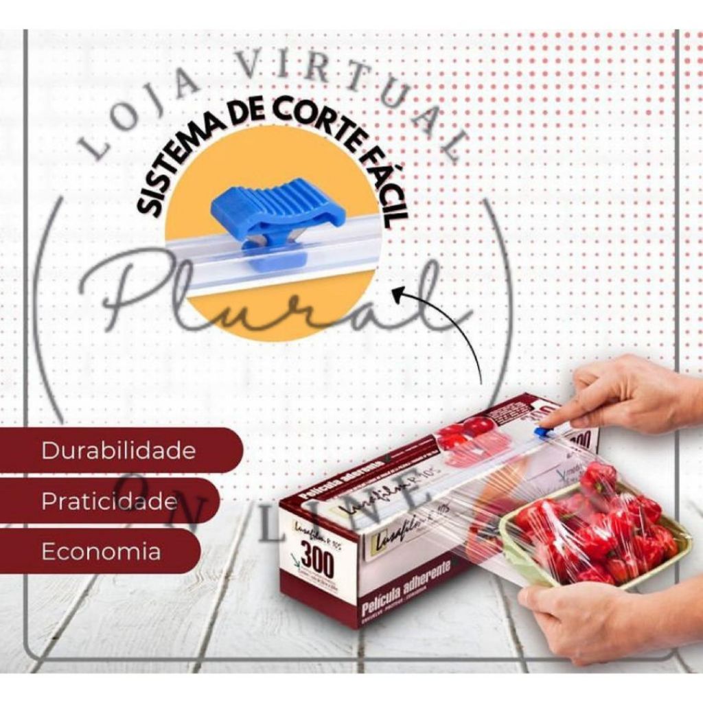 Filme PVC 28cm X 300 Metros - Filme de PVC + LÂMINA DE CORTE