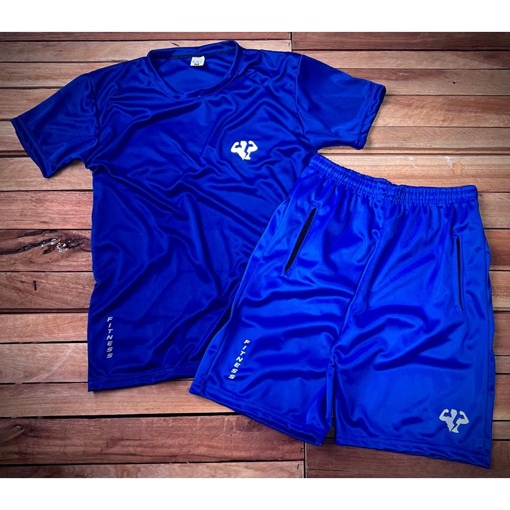 Kit Masculino Camisa + Bermuda Para Treinar Ultra Leve Confortável Costura Reforçada Logo Refletivo Pronta Entrega