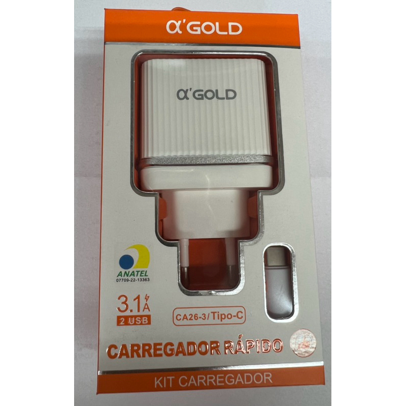 CARREGADOR 2 USB ENTRADA TIPO-C