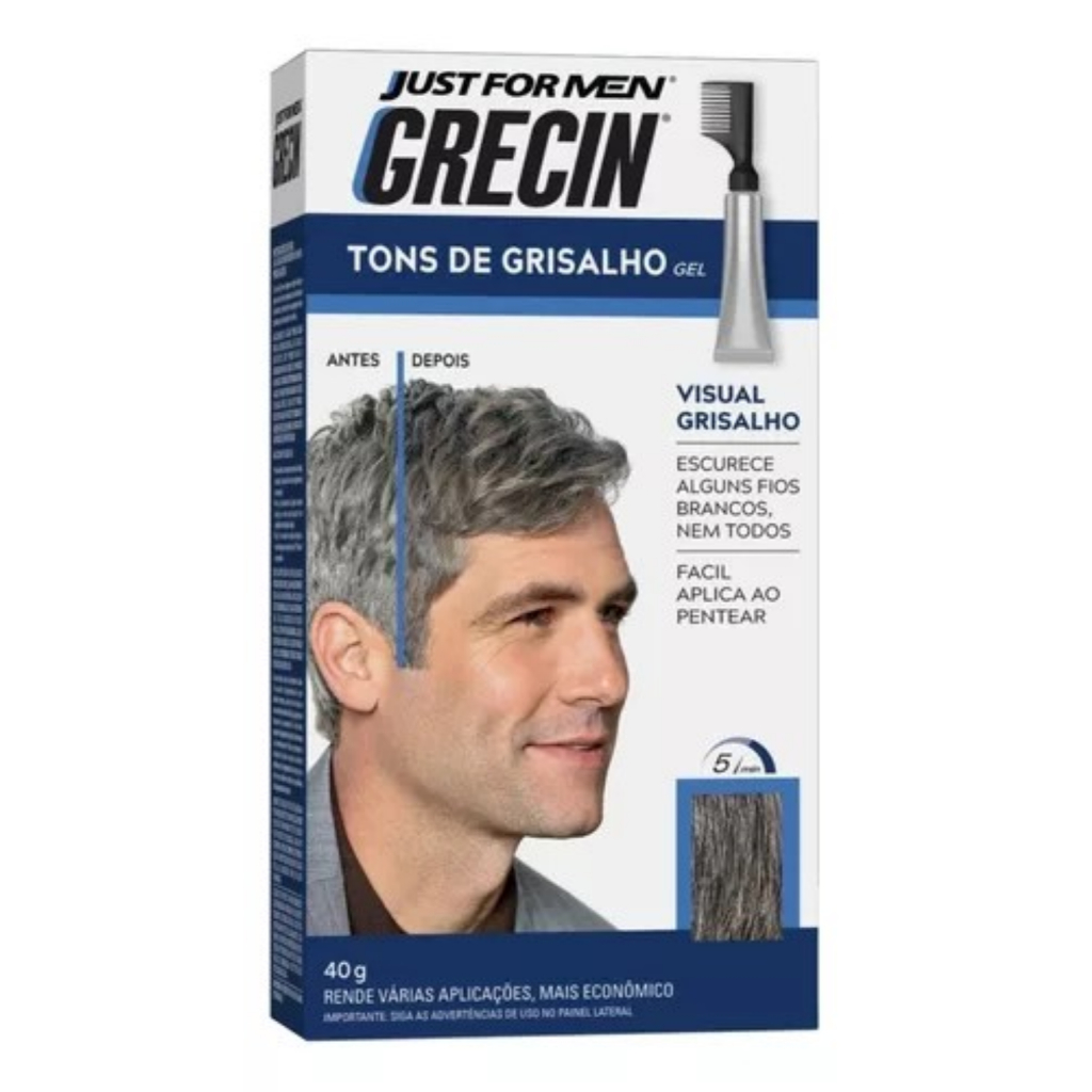 Shampoo Tonalizante Gel Tons De Grisalho Grecin Caixa 40g