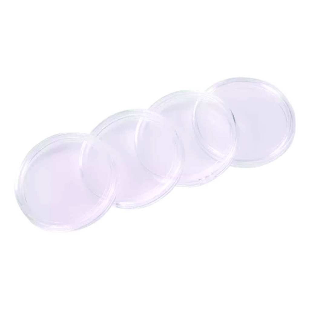 Capsula acrilica para Moedas 16mm ate 40mm - pacote com 10 unidades