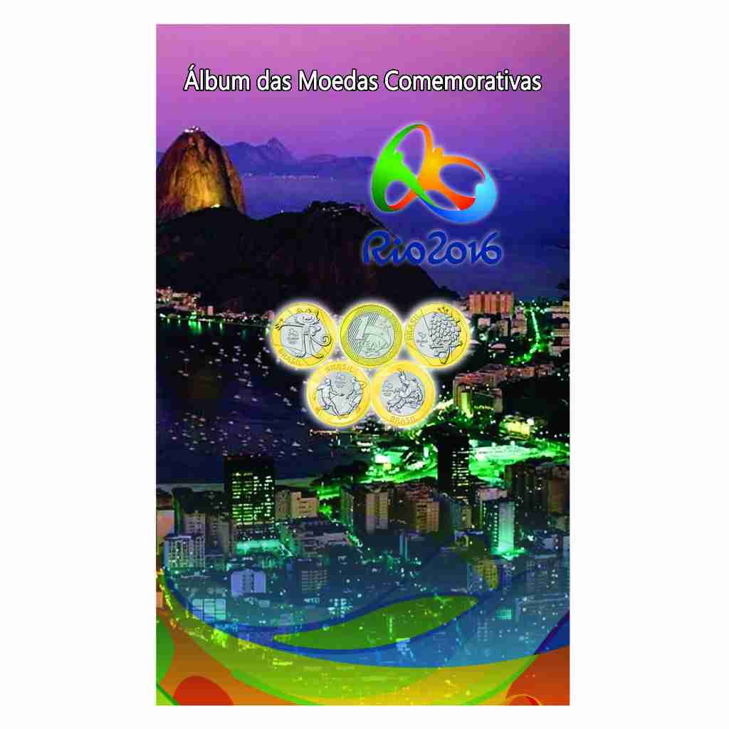 Álbum para moedas das Olimpíadas Rio 2016 - organizer - Compacto - modelo 4