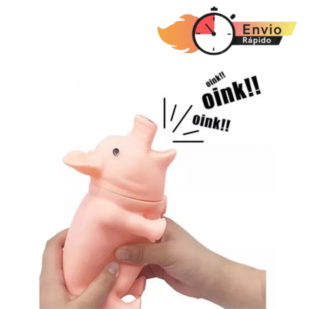 Brinquedo Boneco Porco De Borracha Anti Estresse Com Som - ENVIO RÁPIDO