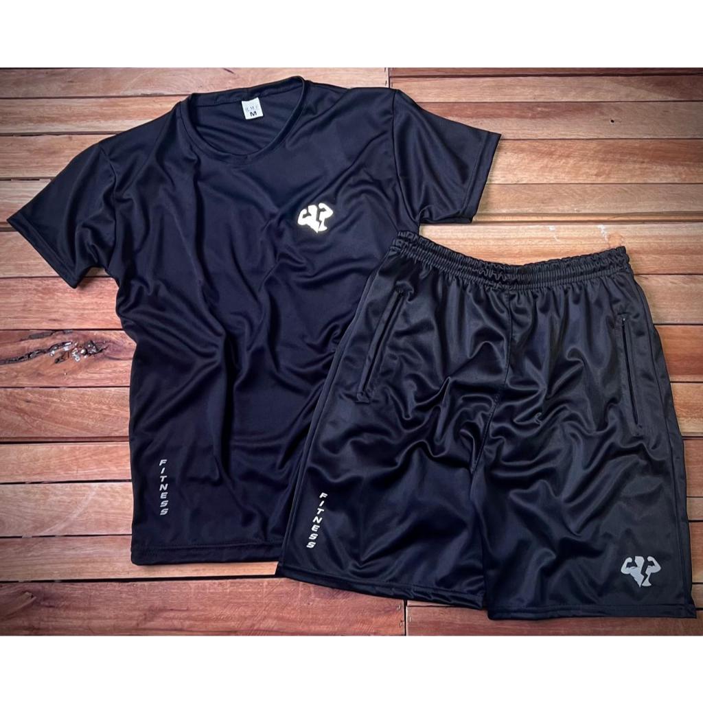 Conjunto Dri Fit Liso + Bermuda Refletivel Diversas Cores Promoção!