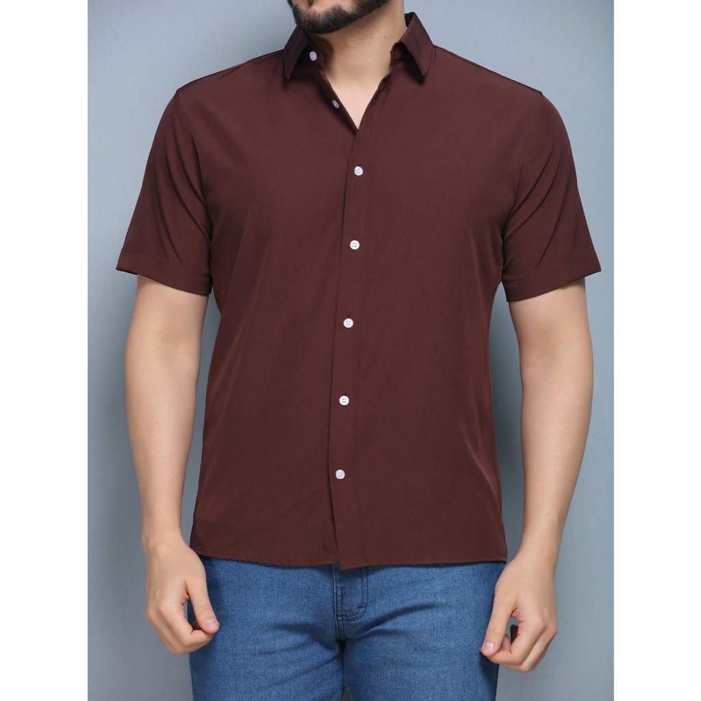 camisa social manga CURTA microfibra com Elastano Slim fit nao massa  passa fácil