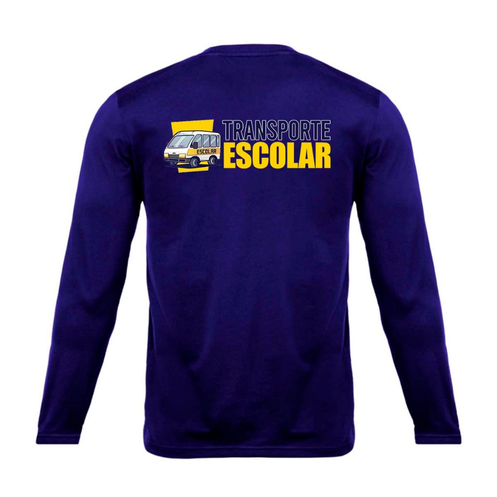 Camiseta Uniforme Transporte Escolar Dryfit - Manga Longa/Curta - Várias Cores