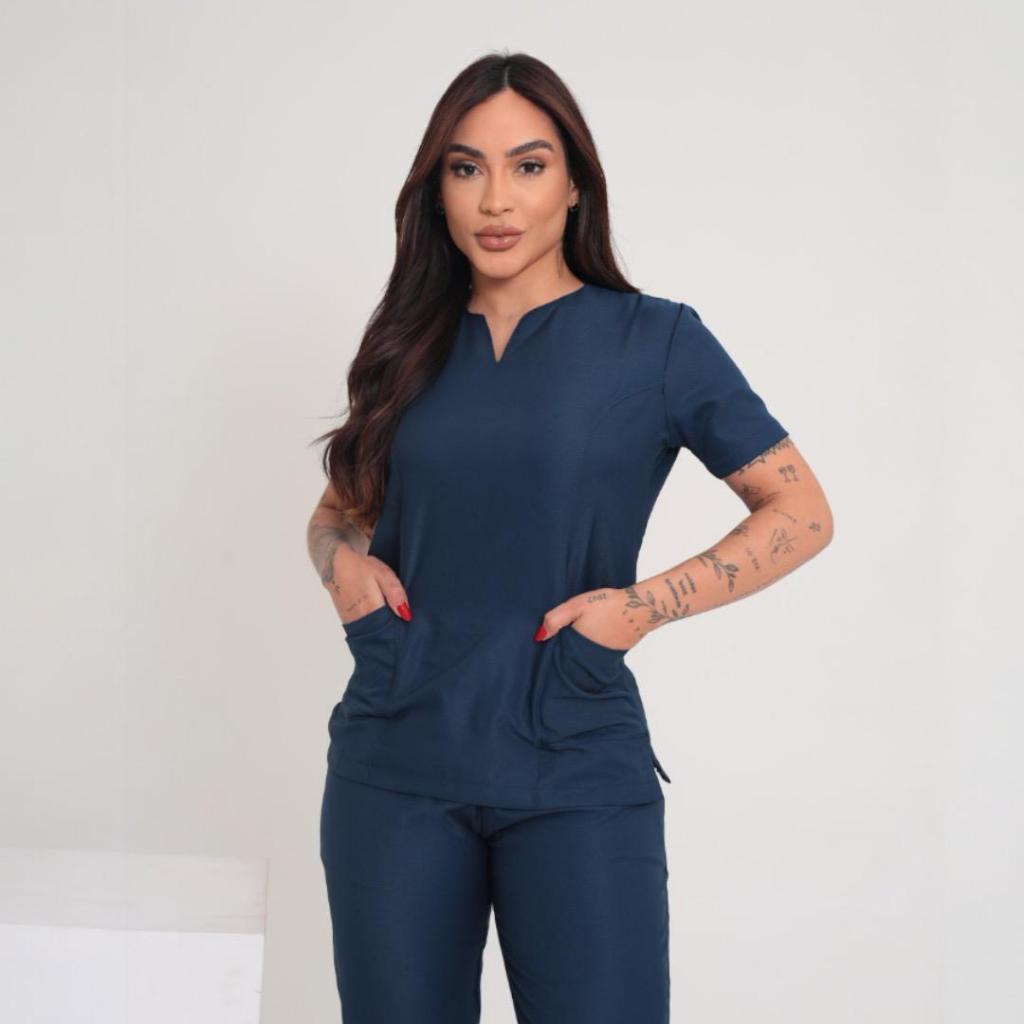 Pijama Cirugico Azul Hospital Clinica Scrub Uniforme profissional Linha Premium