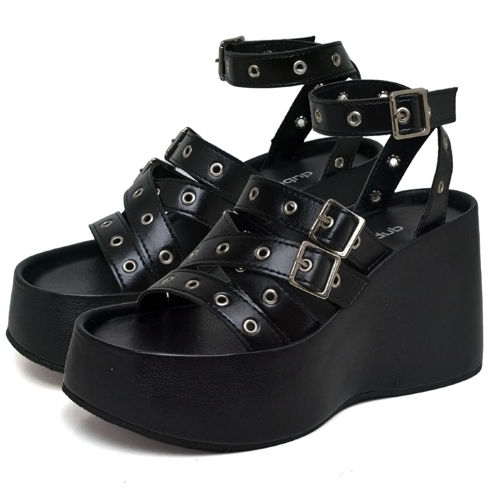 Sapato Feminino Dubuy Tamanco Tiras Preto Original Blair 2102DB