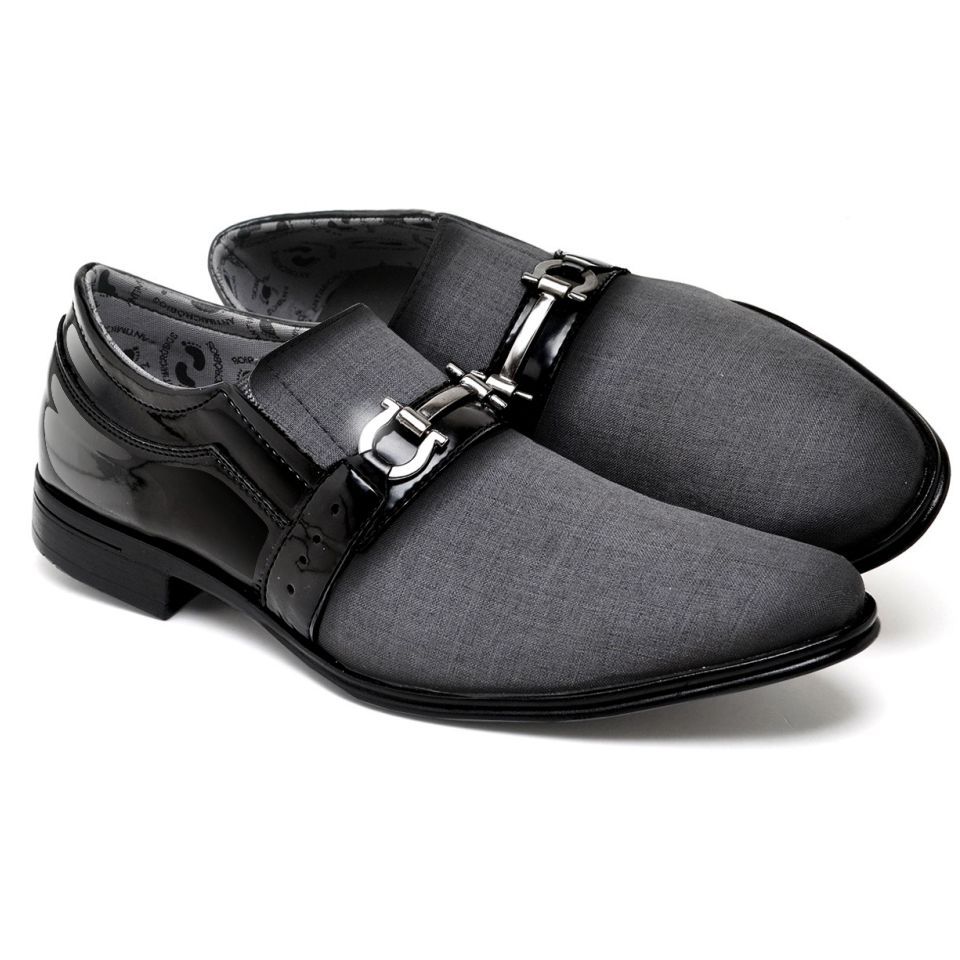 Sapato Social Masculino Detalhe em metal Dia a Dia Leve Confortavel Lançamento Preto