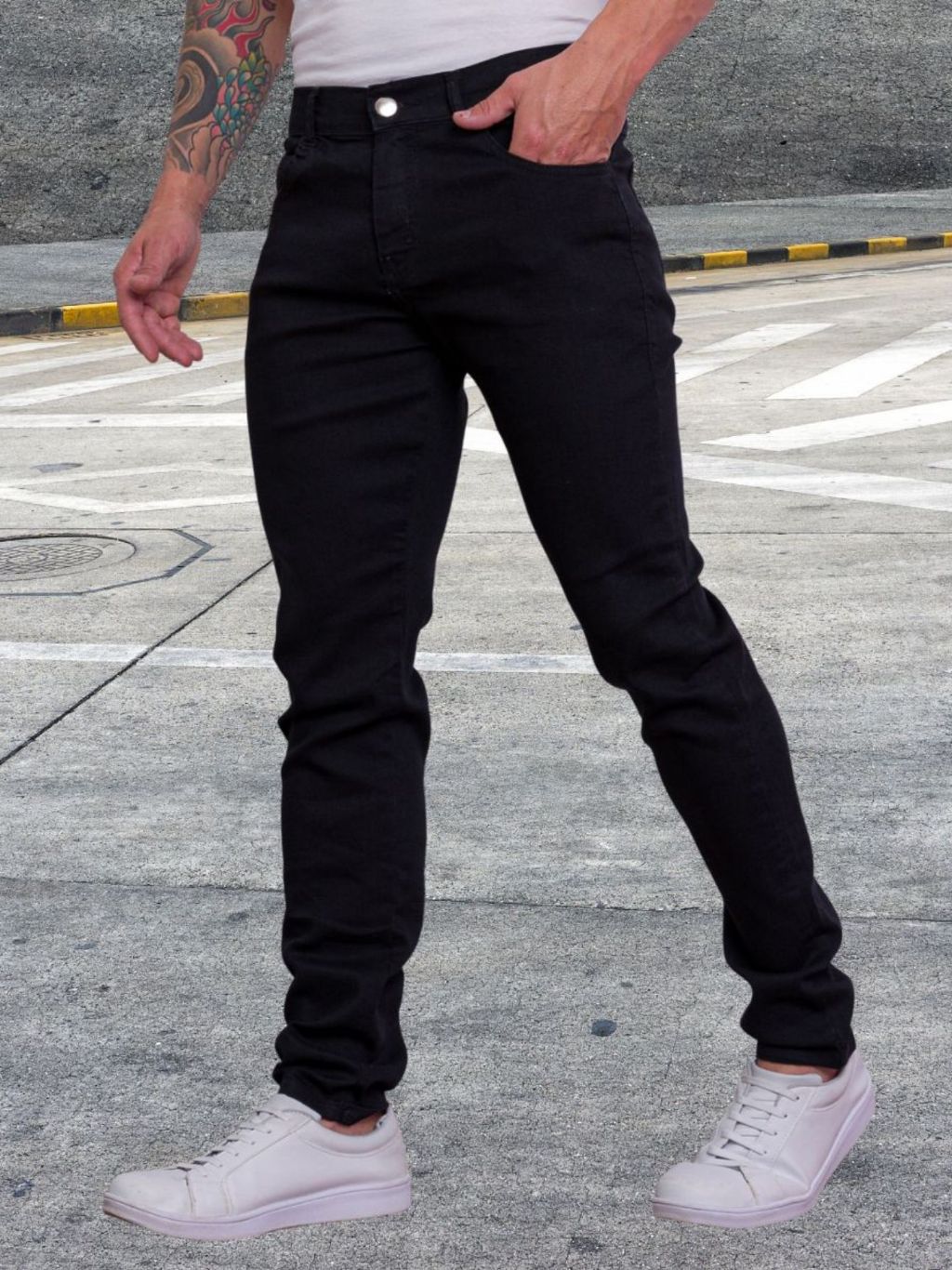 Calcas Jeans Masculino Zíper Lycra Jeans Stretch Fabricantes Preços Especiais Venda Direta Cor Preto Escuro Claro Medio
