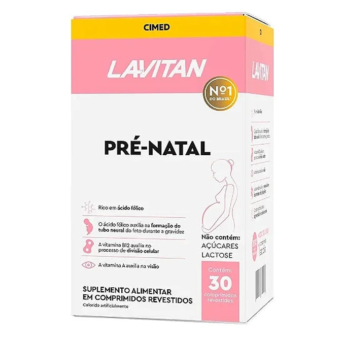 Suplemento Alimentar Lavitan Pré Natal Multi 30 Comprimidos