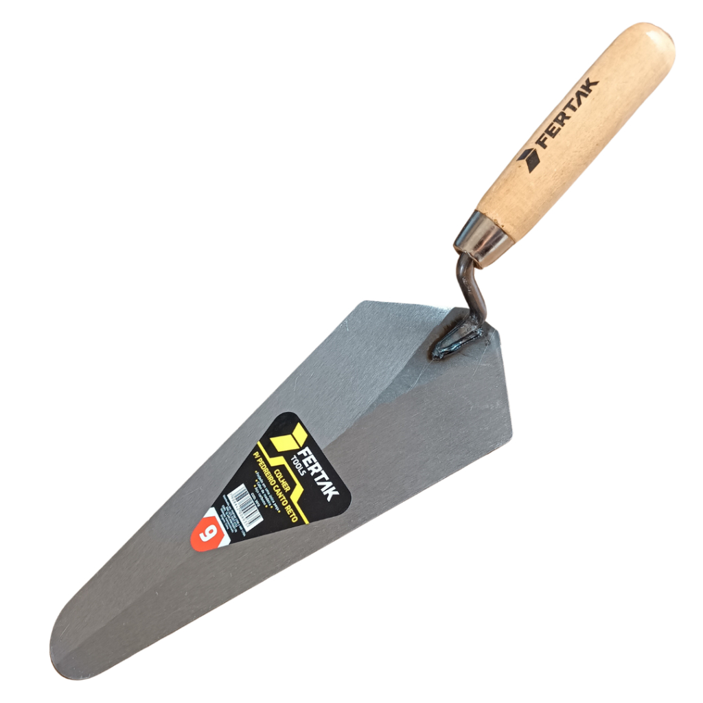 Colher De Pedreiro Canto Reto 06", 07", 08", 09" e 10"  Polegadas Cabo Em Madeira Fertak