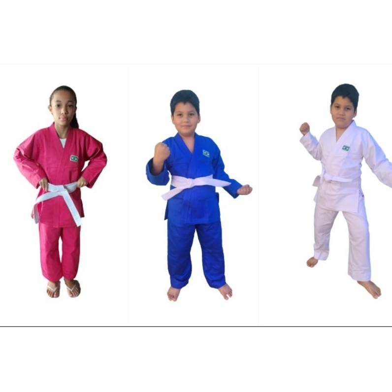 Kimono Judô Infantil em Brim algodão com faixa branca