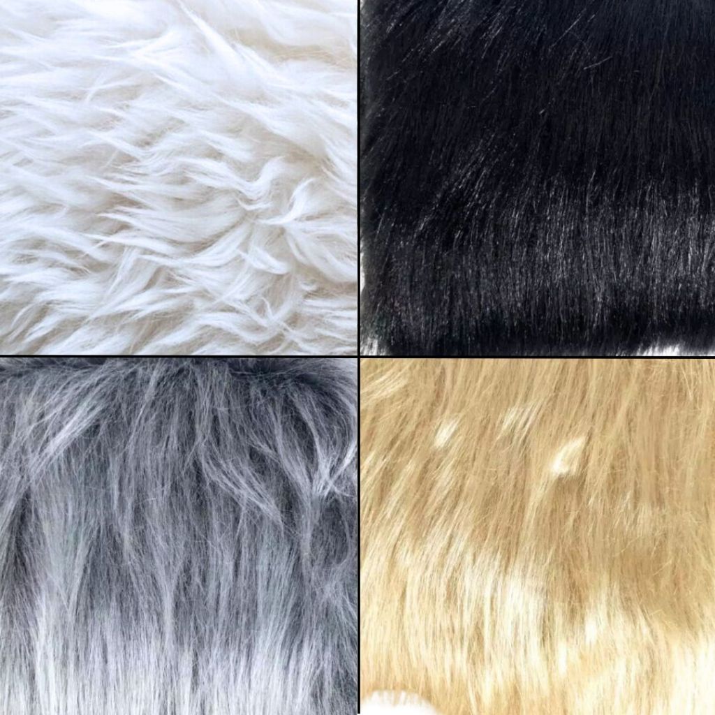 Tecido Pelúcia Pêlo Alto DIVERSAS CORES Lã Sintética - Patchwork, Decoração, Barba Papai Noel