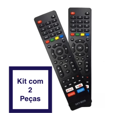 kit 2 Controle Remoto Philco Netflix Youtube GloboPlay