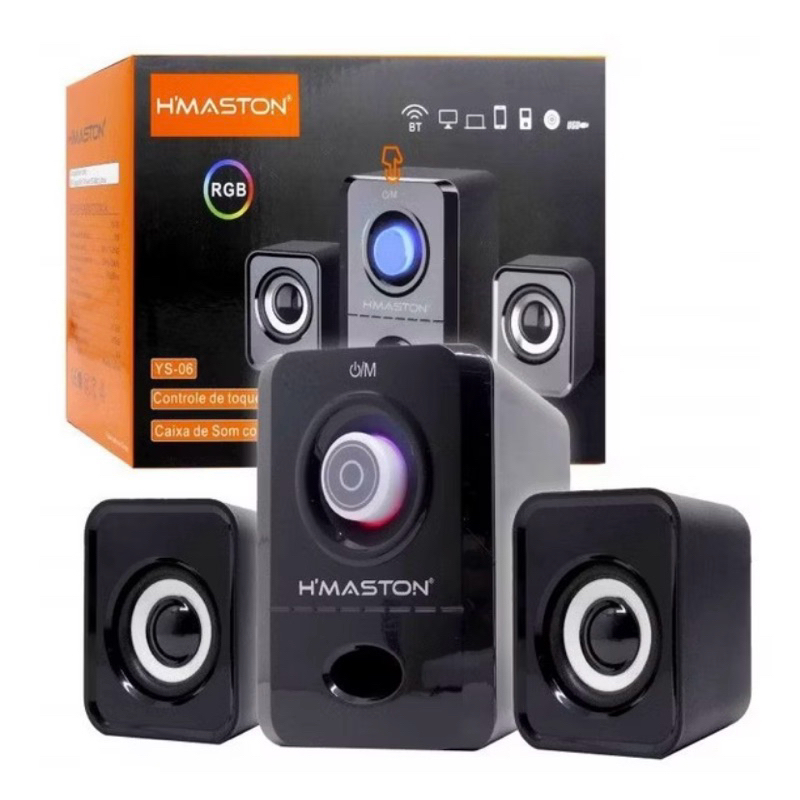 Caixa de som Original Home Theater 3 em 1 Bluetooth para Notebook Computador PC Celular e TV