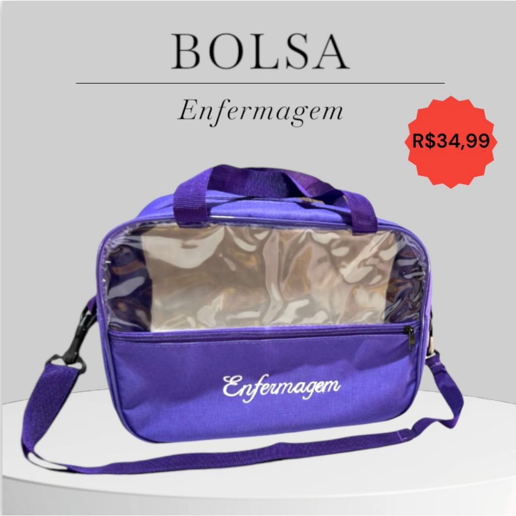 Bolsa para Enfermagem com Alça de Mão e Ombro Cor Linda Diversas Cores