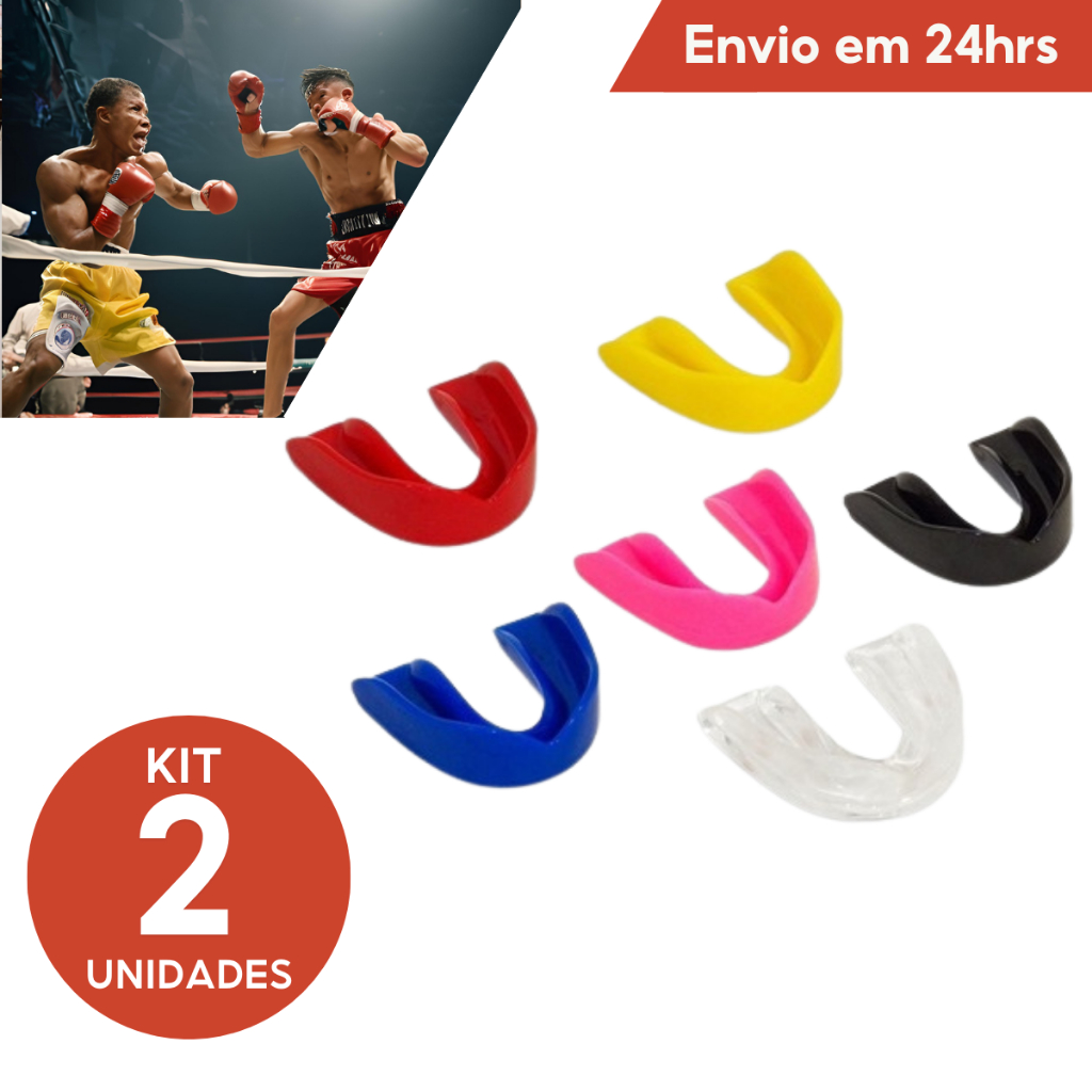 Kit de 2 Protetores Bucais Moldaveis Simples Para Luta MMA Muay Thai Boxe