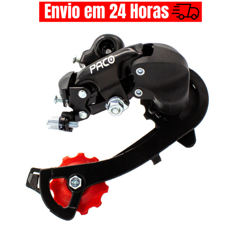 Câmbio Traseiro Paco 7V Preto Aço Fixação Quadro Direta 43D