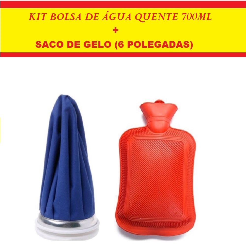 Conjunto Bolsa Térmica 700ML E Compressa De Gelo 6 Polegadas Para Alívio Desconfortos Musculares