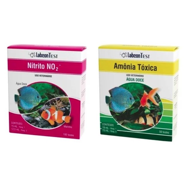 Kit Testes Amônia Tóxica Doce E Nitrito No2 Nh3 Alcon Labcon