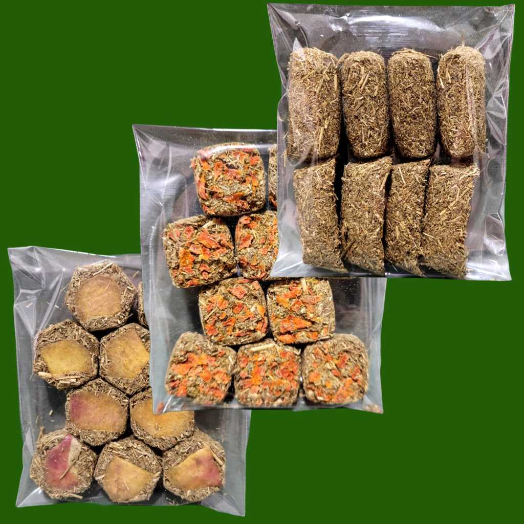 Kit Com 3 Biscoito de Feno Para Roedores (Porquinho da Índia, Coelho, Chinchila e etc..) - EMVIO IMEDIATO
