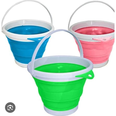 Balde de Silicone Retrátil Dobrável 3L 5L 10L Multiuso Portátil