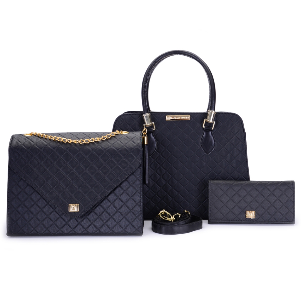 Bolsa Feminina Casual Kit 3 Peças + Bolsa Executiva Envelope + Carteira
