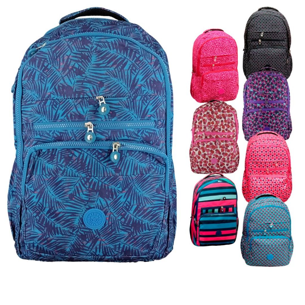 Mochila Escolar Feminina / Unissex com Estampas – Tecido Resistente Com Bolsos Frontais mtq rb