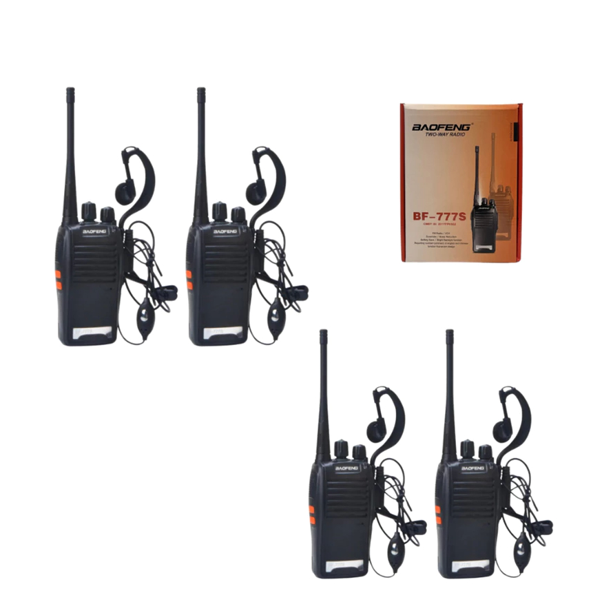 kit 4 rádios comunicador Alcance 12 Km 16 Canais BF 777S Profissional recarregável rádio segurança