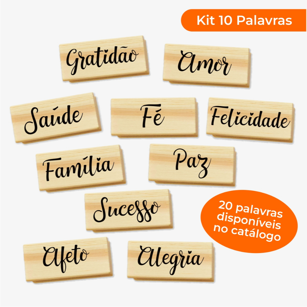 Kit Carimbos Artesanais Palavras Afeto Carinho Gratidão Paz Amor Saúde Paz para decorar embalagem sacola