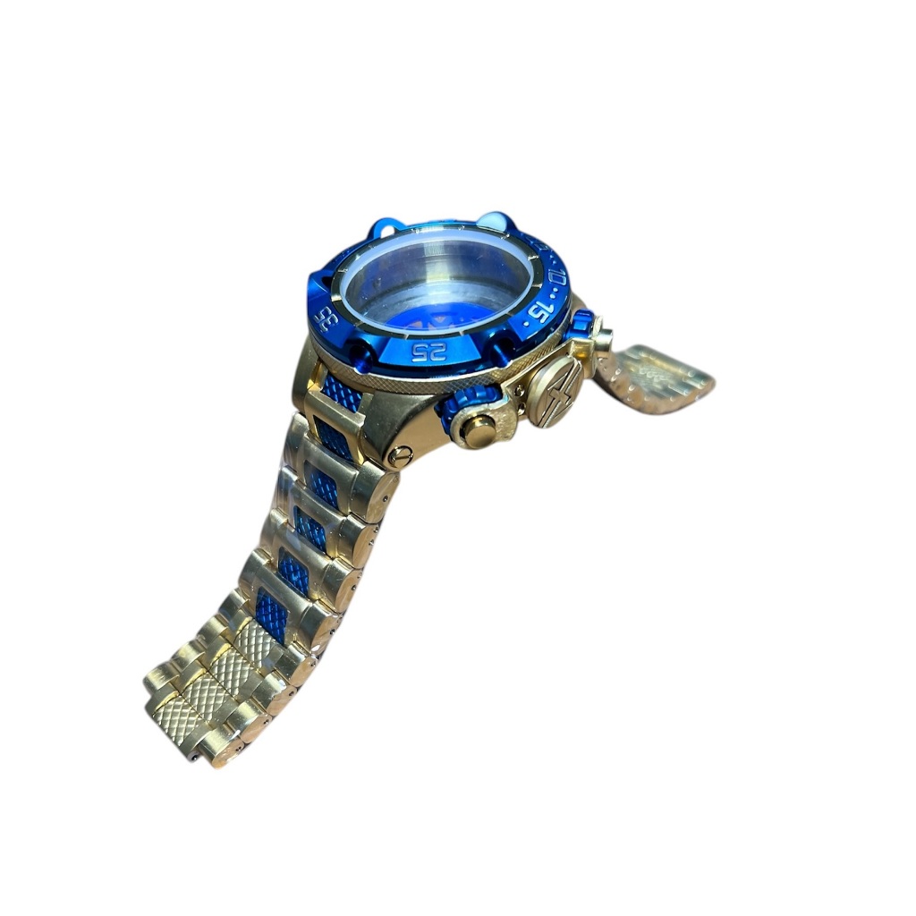 Kit Pulseira Caixa Vidro Compativel Invicta Subaqua Noma V5 azul