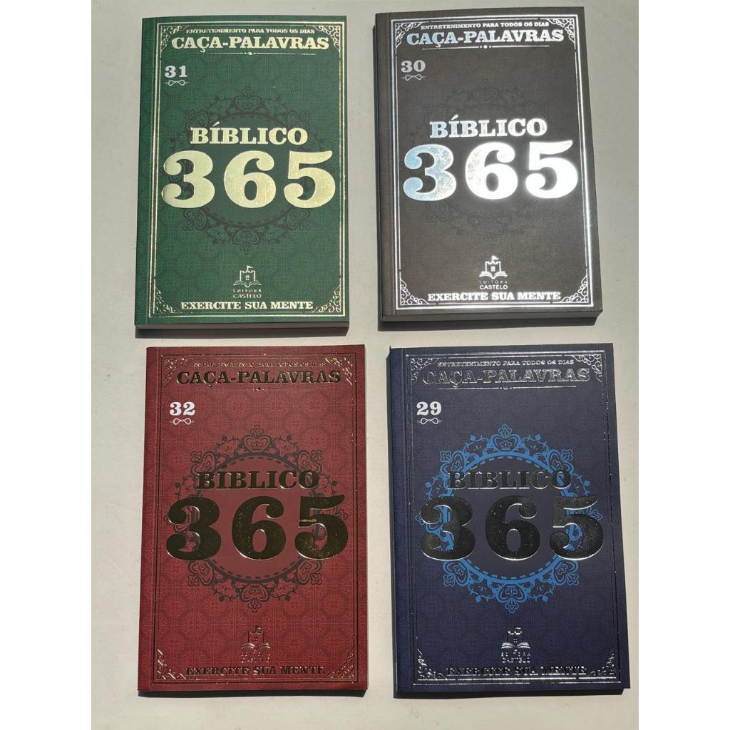 Kit 4 Livros 365 Caça Palavras Bíblico Letrão Edição Especial Letra Grande Mais de 5000 Palavras Jogos Passatempos