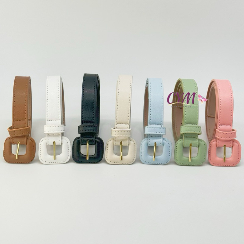 Cinto Feminino 2cm Fino Fivela Encapada Moda Blogueira vares cores