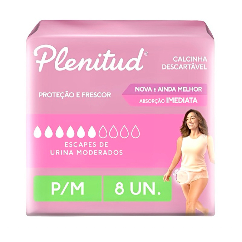 Plenitud Femme Fralda / Roupa Íntima P/M 8un cada ROSA EQ.1
