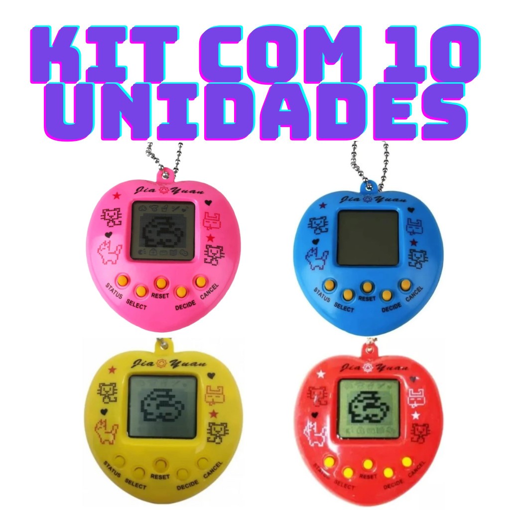 Kit com 10 Bichinho Virtual Tamagotchi Original Egg 168 Bichos Em 1 Nostálgico Pet Virtual