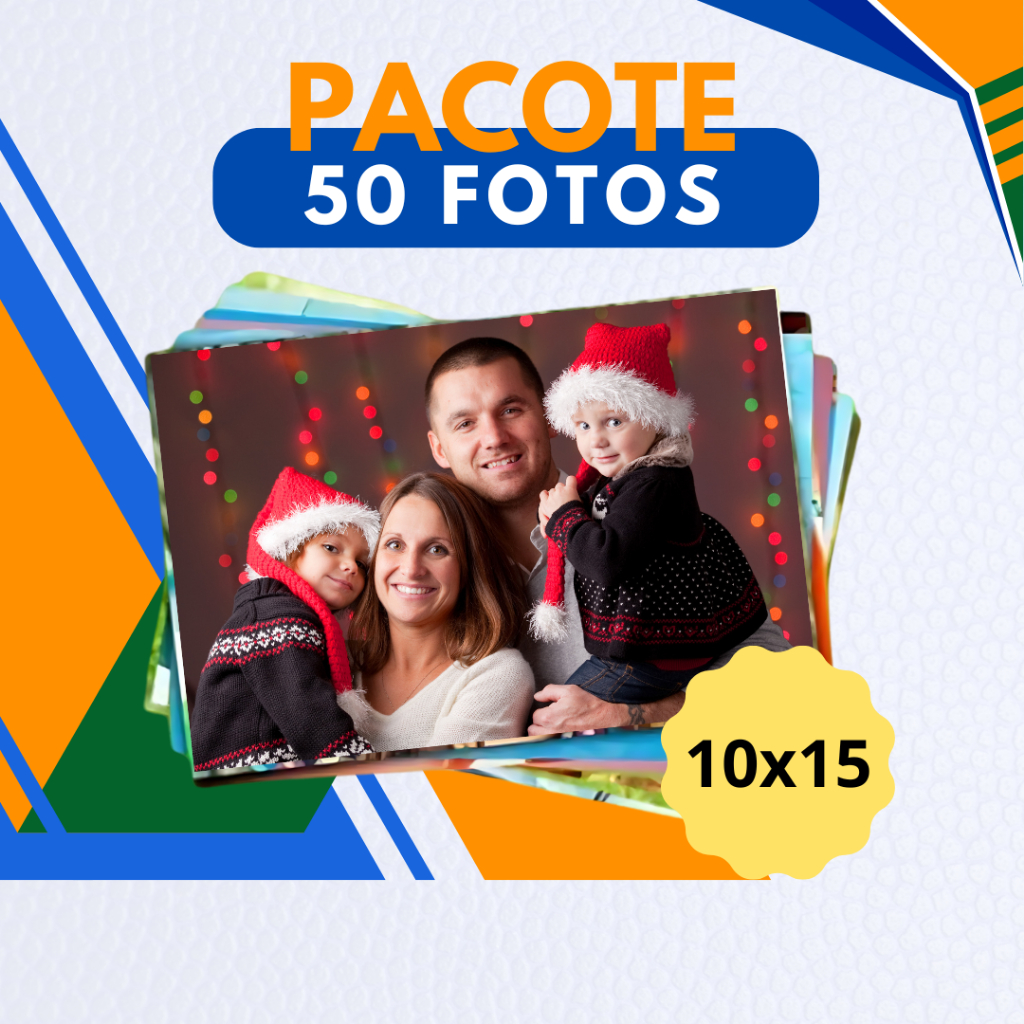 Pacote 50 fotos 10x15 revelação de fotos Premium
