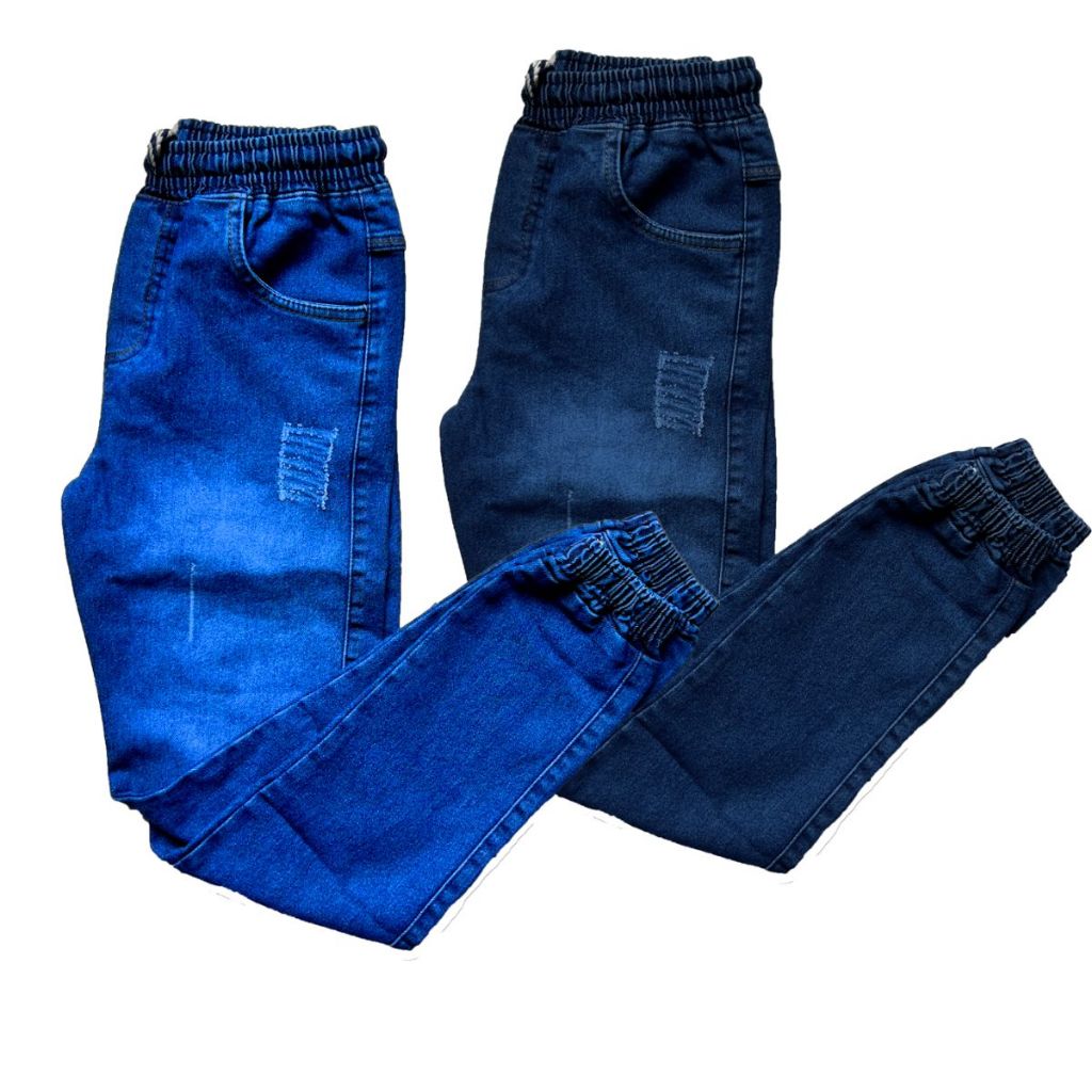 kit 02 jogger jeans menino juvenil infantil top luxo casual escola variadas premium