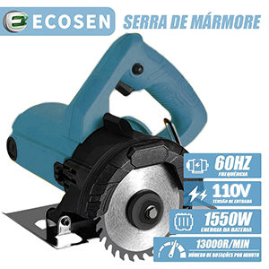 Serra Mármore Madeira Piso Granito Cerâmica 1550W 1300r/min 45 Graus 110mm Disco De Corte