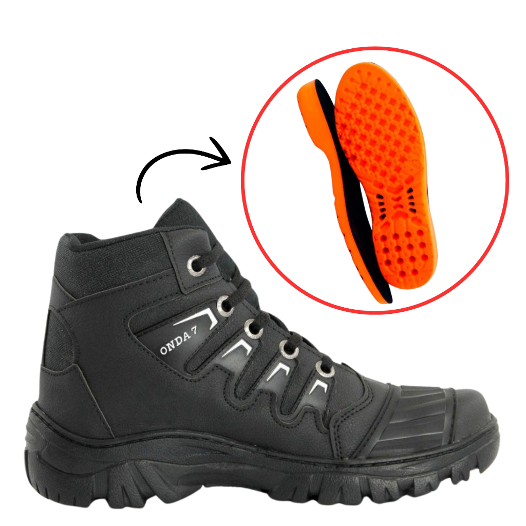 Bota Coturno Motoqueiro Motociclista Cano Médio Militar Tático Masculino Confortável