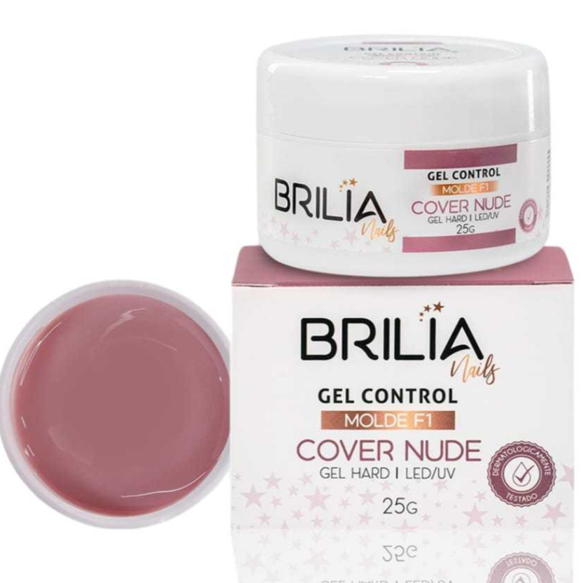 Brilia Nails Gel Control Cover Nude 25g Molde F1 - Alongamento de Unhas Cabine