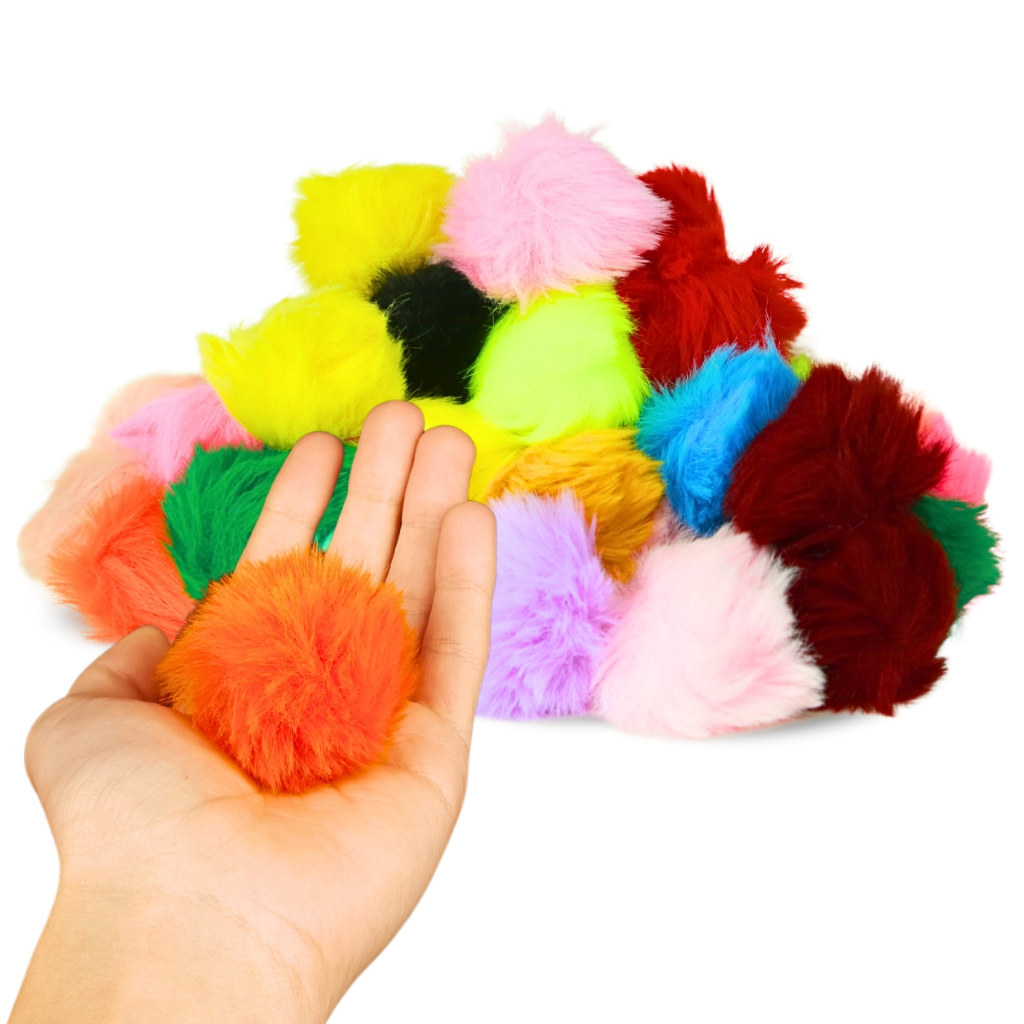 Pompom Pelúcia Cores Diversas 50mm - Com 10 Unidades - BRX