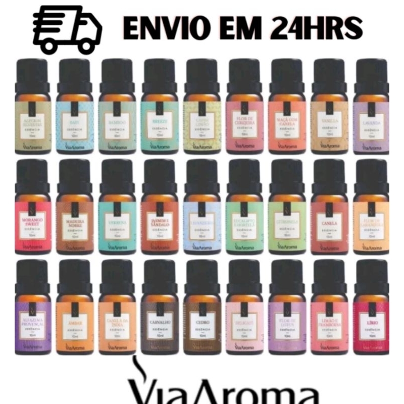Essência Via Aroma  10ML Para Aromatizador Difusor de Ambiente Elétrico Vários Aromas Clássica