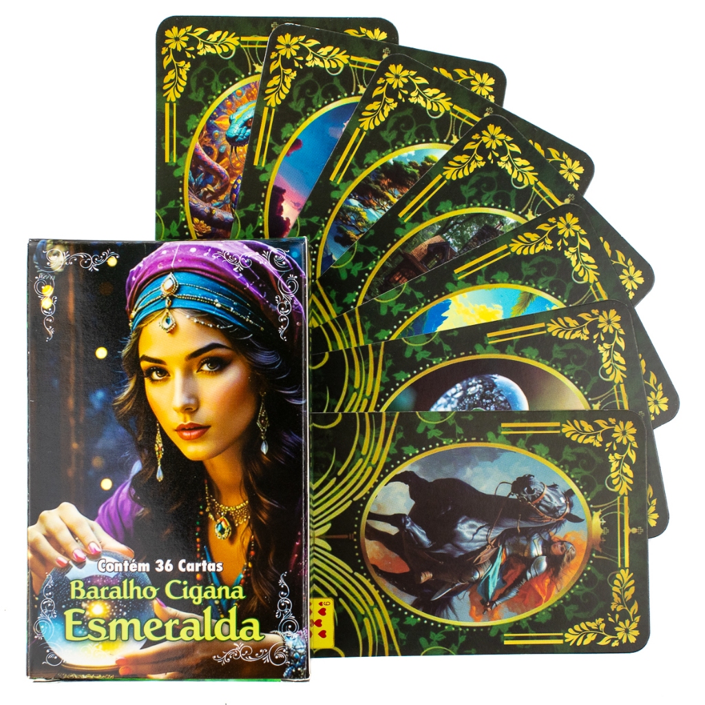 Baralho Cigana Esmeralda 36 Cartas Com Manual