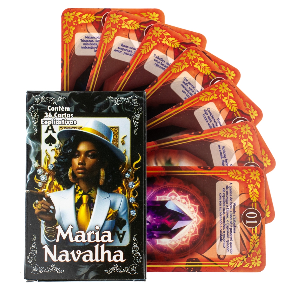 Tarô Baralho Maria Navalha 36 Cartas Explicativas